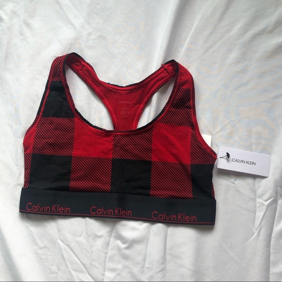 calvin klein buffalo plaid bra